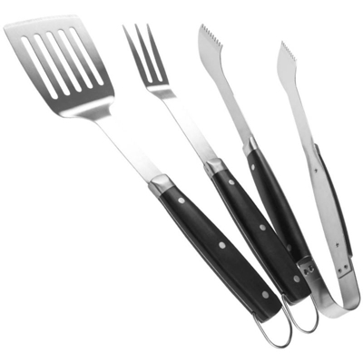 Habitat Et Jardin - Accessori per barbecue BARBUC 1 - 3 pezzi - Argentato/Nero