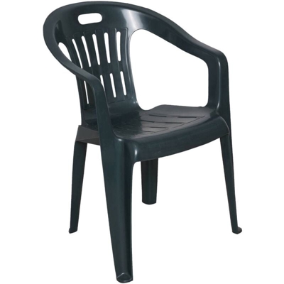 Sedia impilabile schienale basso con braccioli, Made in Italy, 56 x 55 x 78 cm, color Verde - Dmora