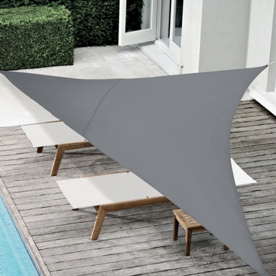[en.casa] - Tenda a Vela Parasole Oscurante Protezione Raggi UV e Vento Impermeabile Triangolare 4m x 4m x 4m Grigio Scuro