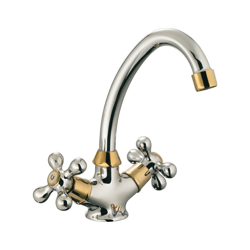 Miscelatore per lavabo alto Fedleen, cromato/oro - Eurosanit en oferta