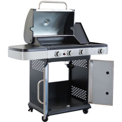 Barbecue A Gas In Acciaio Inox 3 Fuochi + 1 Laterale Per Esterno Giardino, Portico, Terrazzo precio