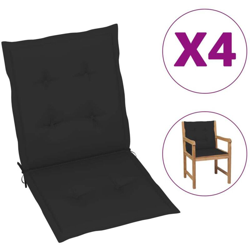 vidaXL Cuscini per Sedie da Giardino 4 pz Neri 100x50x4 cm - Nero en oferta