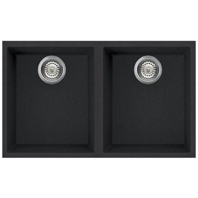 Doppia Vasca Sottotop VZUM3434N Dimensioni 34.3 x 39.5 cm Colore Nero Serie Quadra
