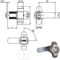 CILINDRO PER LEGNO CON MANIGLIETTA LUCCHETTABILE mod. 165645 SX - Moia en oferta