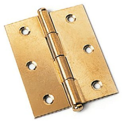 2 CERNIERE PIANE SEMILARGHE CON PERNO FILABILE, IN OTTONE 60x50MM - Oreca en oferta