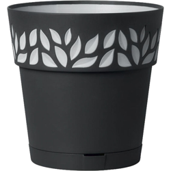 VASO FIORIERA CON SOTTOVASO RISERVA ACQUA VARI COLORI E MIS. FIORI PIANTE 36854v Ø 30xh29 GRAFITE (35874) precio