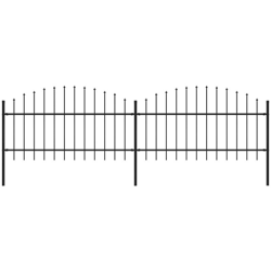 Recinzione Giardino Punta a Lancia (1-1,25)x3,4m Acciaio Nero - Nero - Youthup en oferta