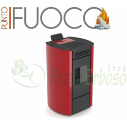 Punto Fuoco - Luana - Stufa a pellet da 13 Kw rossa en oferta