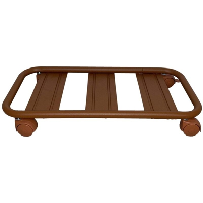 Carrello sottovaso rettangolare 'profilo tubolare' con ruote cm. 60 COTTO