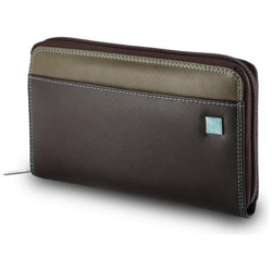 Portafoglio donna grande di vera pelle colorato zip around Marrone scuro en oferta