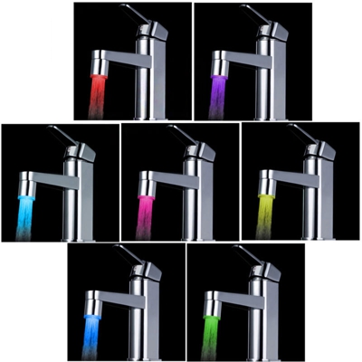 Anself 7 colori che cambiano la luce di incandescenza LED flusso dell'acqua del rubinetto del rubinetto