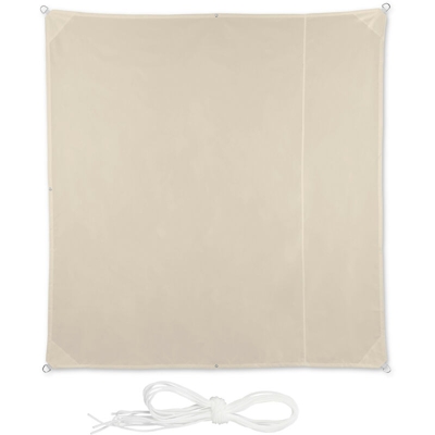 Relaxdays - Tenda a Vela Quadrata, Idrorepellente, Anti UV, Corde di Supporto, da Terrazza e Giardino, LxP: 2x2 m, Beige