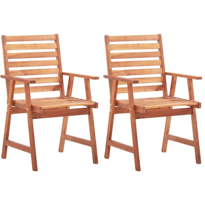Asupermall - Sedie da Pranzo per Esterno 2 pz in Legno Massello di Acacia