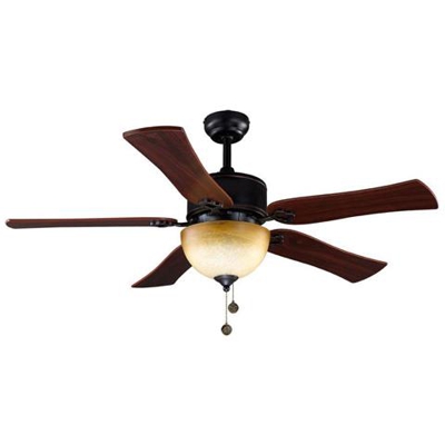 Ventilatore Da Soffitto, Monte Carlo, 120cm, Marrone Rustico / ciliegio, Stile Classico, Con Luce, Lba Home.