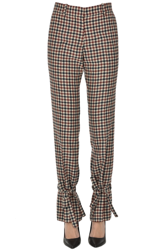 Checked print wool trousers características
