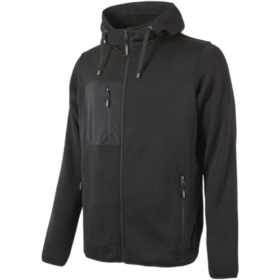 RAINBOW - FELPA IN MORBIDO PILE CON COLLO ALTO E CAPPUCCIO BLACK CARBON - EY174BC U-POWER - Taglia M