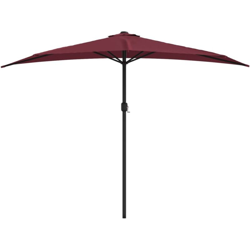 Ombrellone Balcone Palo in Alluminio Bordò 300x150x253cm a Metà - Rosso - Vidaxl características