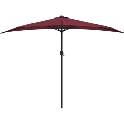 Ombrellone Balcone Palo in Alluminio Bordò 300x150x253cm a Metà - Rosso - Vidaxl