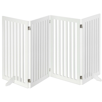 Relaxdays - Griglia in Legno, Regolabile, Cancelletto per Cani, Divisorio per Bambini, Camino & Stufa, 91,5x204,5, Bianco