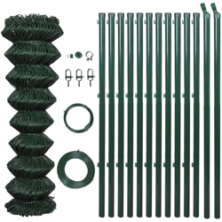 Recinzione in Rete con Pali in Acciaio 1,25x25 m Verde - Verde - Youthup en oferta
