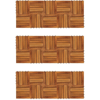 Listelli Pavimentazione Acacia Design Verticale 30x30cm 30 pz - Marrone - Youthup