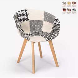 Sedia patchwork design nordico legno e tessuto cucina bar ristorante Pigeon | Patchwork 5 precio