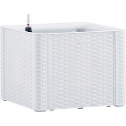 vidaXL Letto Rialzato Giardino Sistema Irrigazione Bianco 43x43x33 cm - Bianco precio