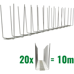 10 metri Dissuasori di picchi anti-piccione V2A-Titan con base di acciaio inossidabile -2-striscia di Picchi antipiccione la soluzione di qualità per características
