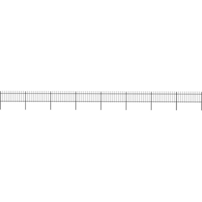 Recinzione Giardino con Punta a Lancia Acciaio 13,6x0,8m Nera - Nero - Youthup