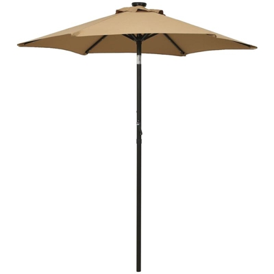 Ombrellone con LED Talpa 200x211 cm in Alluminio - Grigio talpa - Vidaxl