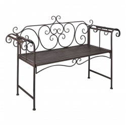 Panchina da Giardino 132 cm in Acciaio Stile Anticato Marrone precio