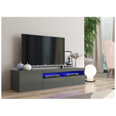 Mobile Porta Tv Daiquiri - Con Ante, Mensole, Ripiani - Da Salotto, Soggiorno - Antracite In Legno, 150 X 40 X 36,5 Cm