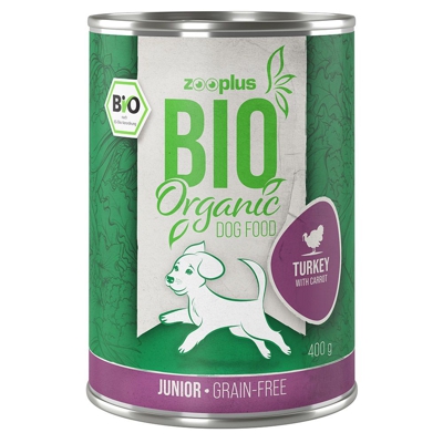 zooplus Bio Junior Tacchino con carote Alimento umido per cani - 6 x 400 g