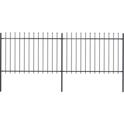 Recinzione Giardino con Punta a Lancia in Acciaio 3,4x1,2 m Nera - Nero - Youthup características