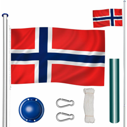 Tectake - Asta di alluminio per bandiera - asta bandiera, asta per bandiera - Norvegia precio