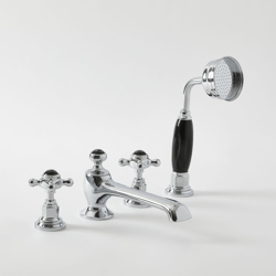 Hudson Reed Elizabeth Rubinetto Miscelatore Tradizionale a 4 Fori per Bordo Vasca - Design a Croce Stile Vittoriano - Finitura Cromata e Nera - 98 x características