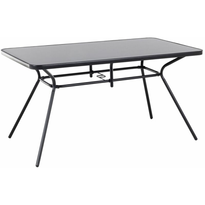 Tavolo da giardino in acciaio nero - Tavolo rettangolare da giardino 140x80 - LIVO