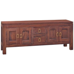 Mobile Porta Tv Marrone Classico 110x30x45 Cm Mogano Massello en oferta