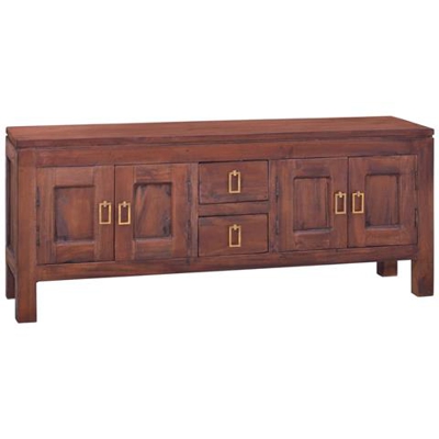 Mobile Porta Tv Marrone Classico 110x30x45 Cm Mogano Massello