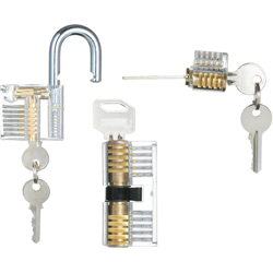 3 PCS Visible Practice Lock Set Lucchetto trasparente Lock Picking Training Strumenti per fabbro Set di lockpicking per principianti Professionisti características