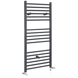 Hudson Reed Artle Scaldasalviette Misto Piatto Moderno - Termoarredo Bagno a Scaletta Antracite - Design Elettrico & Idraulico - 507W - 1200 x 400mm precio