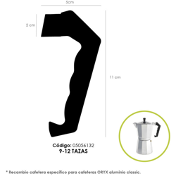 Manico classico da caffè in alluminio 9 e 12 tazze 05056132 características