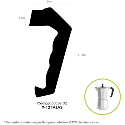 Manico classico da caffè in alluminio 9 e 12 tazze 05056132