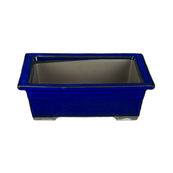 Vaso per bonsai Giapponese Morrisan rettangolare in gres smaltato blu 17,5x12x6 cm - B05-18a en oferta