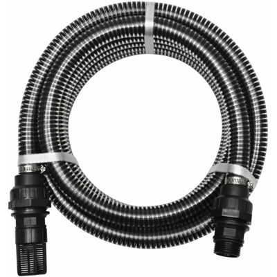 YOUTHUP Tubo di Aspirazione con Connettori 7 m 22 mm Nero - Nero