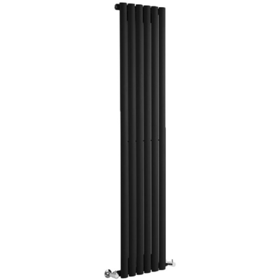 Hudson Reed Revive Radiatore Termoarredo di Design Verticale Moderno - Termosifone con Finitura Opaca Nera - Design a Colonna - 1780 x 354 x 56mm