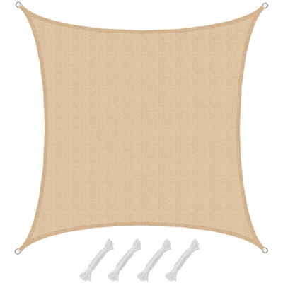Amanka - Tenda da Sole UV 4x4 Quadrato di HDPE Telo di Protezione Solare Balcone Beige