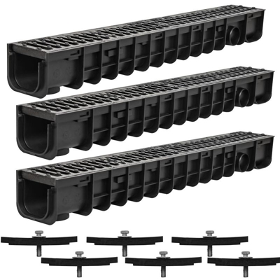 3M Set di canali di drenaggio Barra di drenaggio Griglia in ghisa a fessura B125