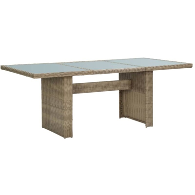 Tavolo da Giardino Marrone 200x100x74 cm in Vetro e Polyrattan - Marrone - Vidaxl