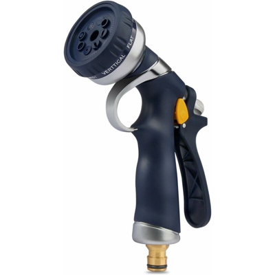 Litzee - Spruzzatore per tubo in metallo per doccia da giardino ad alta pressione 8 modelli regolabili Ugello a spruzzo ad alte prestazioni perfetto